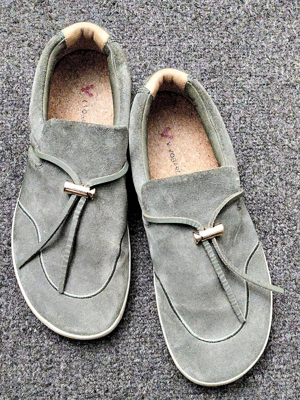 Vivobarefoot Green Suede-Style Moccasin Shoes